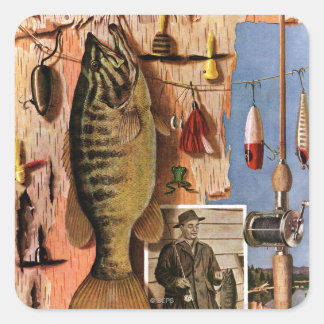 Fishing Still Life by John Atherton Square Sticker