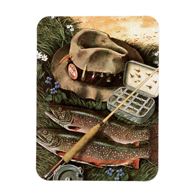 Fishing Still Life Magnet (Vertical)