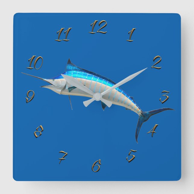 Fishing store square wall clock (Front)