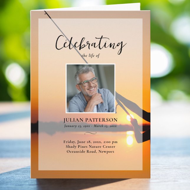 Fishing Sunset Photos Celebration of Life Funeral  Programme (Creator Uploaded)