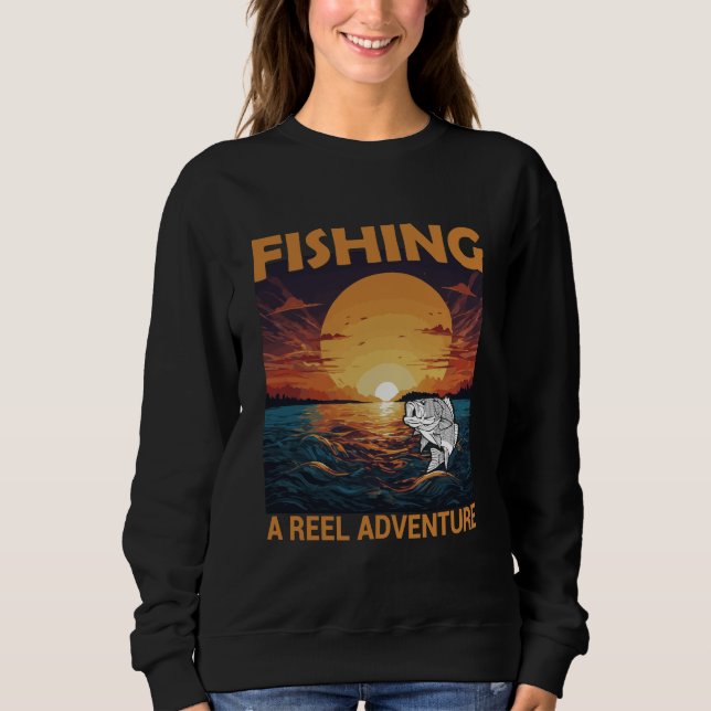 Fishing Sunset Reel Adventure Design Sweatshirt (Front)