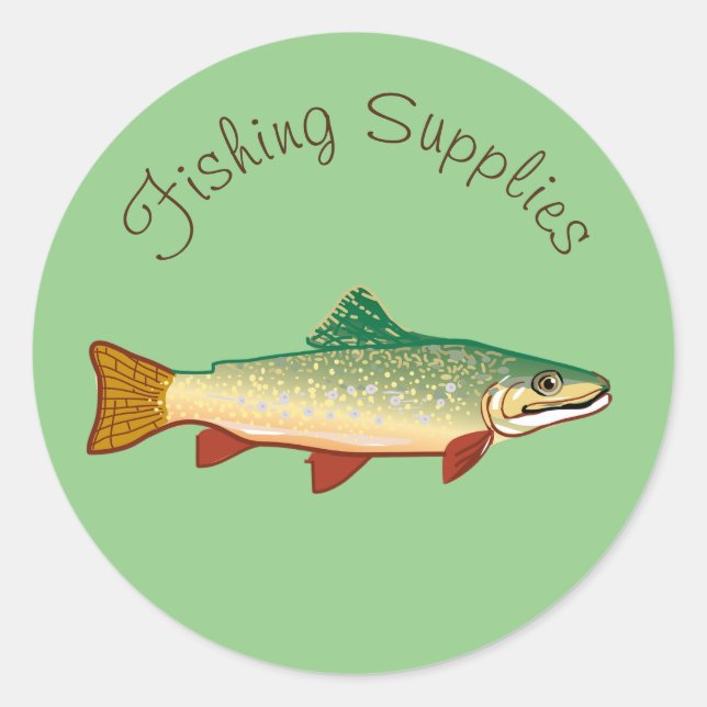 Fishing supplies design business branding classic round sticker (Front)
