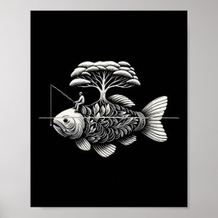 Fishing Supplies Funny Fisherman Creative Nature A Poster