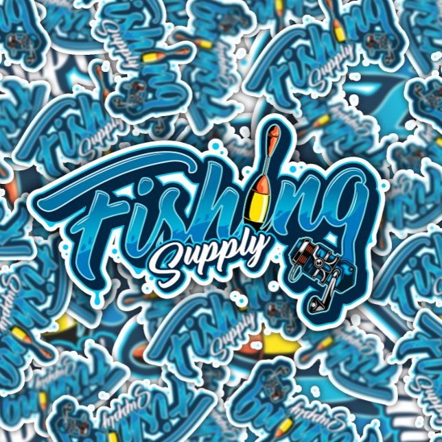 Fishing Supply Blue Sticker | Die-Cut Sticker (Creator Uploaded)
