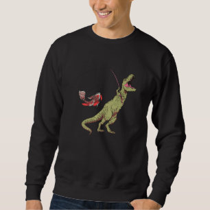 Fishing T Rex Dinosaur For Kids Boys Sweatshirt
