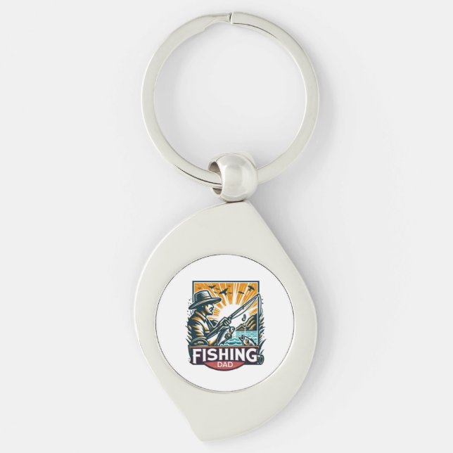 Fishing t shirt  key ring (Front)