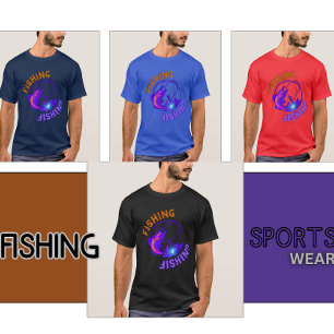 Fishing T-Shirt Thermal Fish; Blue,Orange Colors.