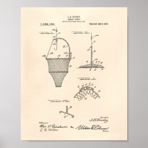 Fishing Tackle 1912 Patent Art Old Peper Poster