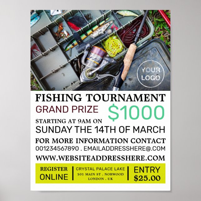Fishing Tackle Box, Fishing Tournament Event Poster (Front)