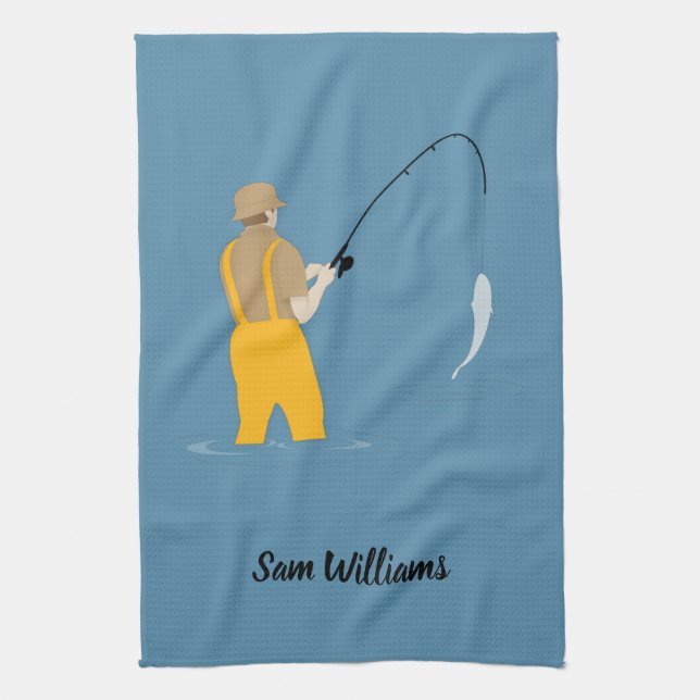 Fishing Tea Towel (Vertical)