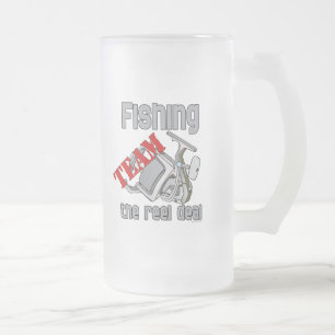 Fishing Team Fishing  The Reel Deal Frosted Glass Beer Mug