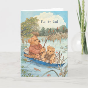 Fishing Teddy Bear Cute Father's Day for Dad Card