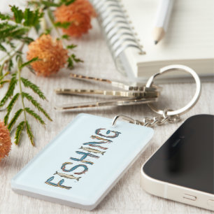 Fishing Text Key Ring