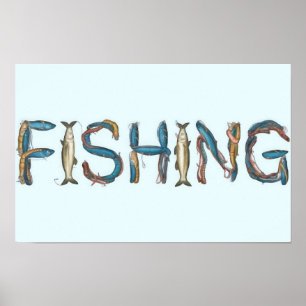 Fishing Text Poster