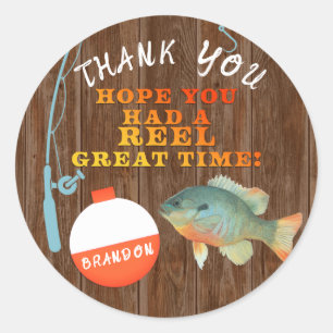 Fishing Thank You Birthday Sticker