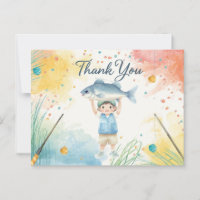 Fishing Thank You Card with Boy Fishing
