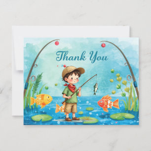 Fishing Thank You Card with Boy Fishing