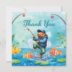 Fishing Thank You Card with Boy Fishing