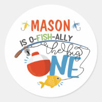 Fishing The Big One Birthday Stickers