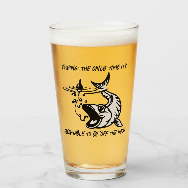 Fishing: The only time it's... - Fishing Beer Glass (Front Filled)