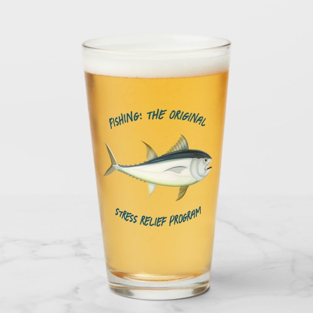 Fishing: The original stress... - Fishing Beer Glass (Front Filled)