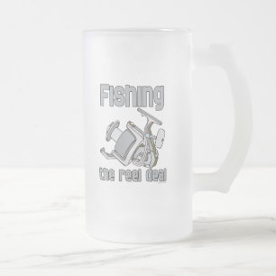 Fishing The Reel Deal Frosted Glass Beer Mug