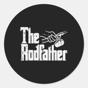 Fishing The Rodfather Funny Parody Dad Grandpa Pap Classic Round Sticker