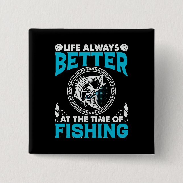 Fishing Theme 15 Cm Square Badge (Front)