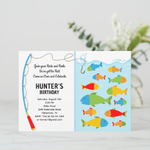 Fishing Theme Birthday Party Invitation