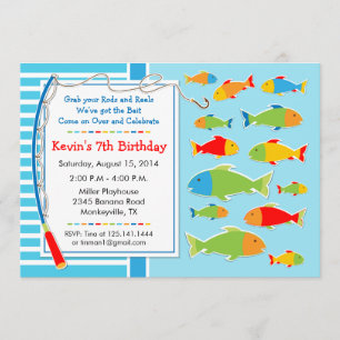 Fishing Theme Birthday Party Invitation