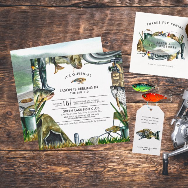 Fishing Themed Birthday Party Invitation (Creator Uploaded)