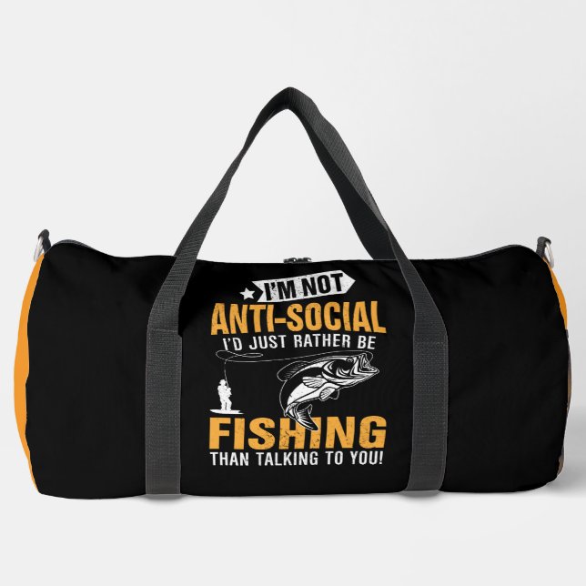Fishing themed duffle bag (Front)
