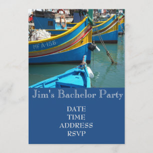 Fishing themed fishing boats Bachelor Party Invitation