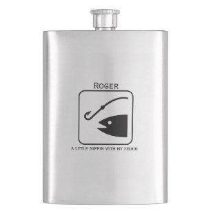 Fishing Themed Personalised Metal Flask