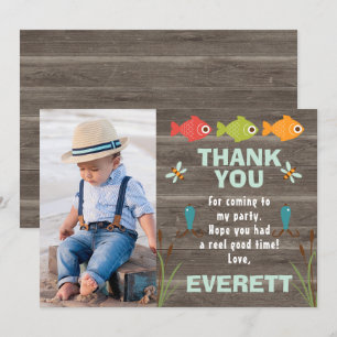 Fishing themed photo thank you card