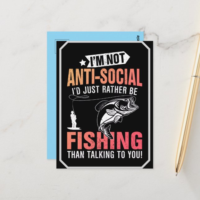 Fishing themed postcard (Front/Back In Situ)