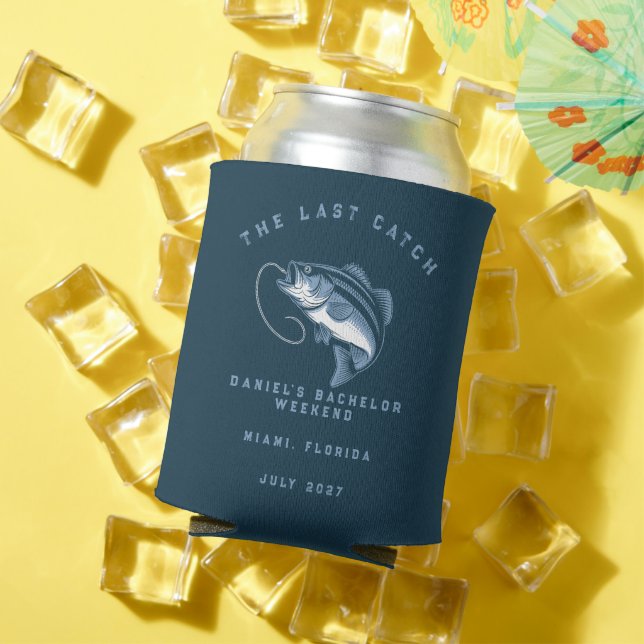 Fishing Themed Weekend Trip Bachelor Party  Can Cooler (In Situ Summer)