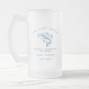 Fishing Themed Weekend Trip Bachelor Party  Frosted Glass Beer Mug