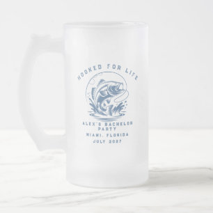 Fishing Themed Weekend Trip Bachelor Party Frosted Glass Beer Mug