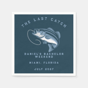 Fishing Themed Weekend Trip Bachelor Party Napkin