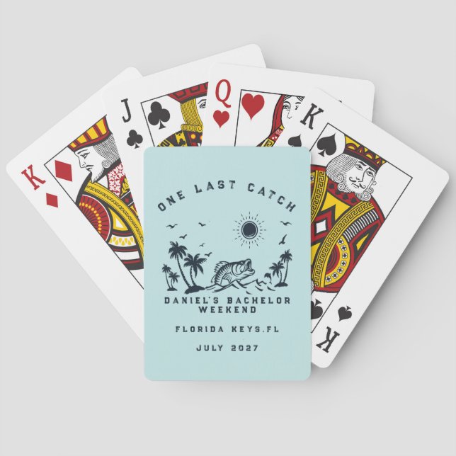 Fishing Themed Weekend Trip Bachelor Party  Playing Cards (Back)