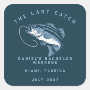 Fishing Themed Weekend Trip Bachelor Party Square Sticker