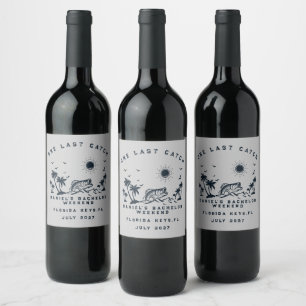 Fishing Themed Weekend Trip Bachelor Party  Wine Label