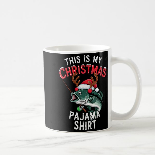 Fishing This Is My Christmas Pajama B Fish Santa H Coffee Mug (Right)