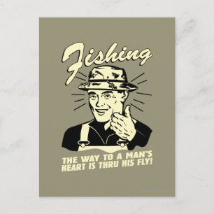 Fishing: Thru His Fly Postcard