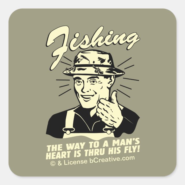 Fishing: Thru His Fly Square Sticker (Front)
