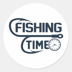 Fishing Time Classic Round Sticker