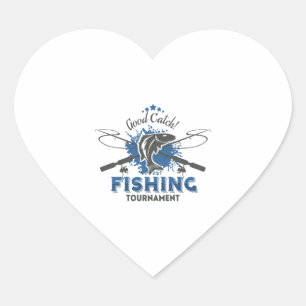 Fishing Tournament,fish,fisherman,lake,ocean,sea,s Heart Sticker