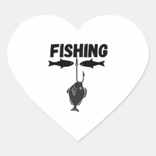 fishing tournaments heart sticker