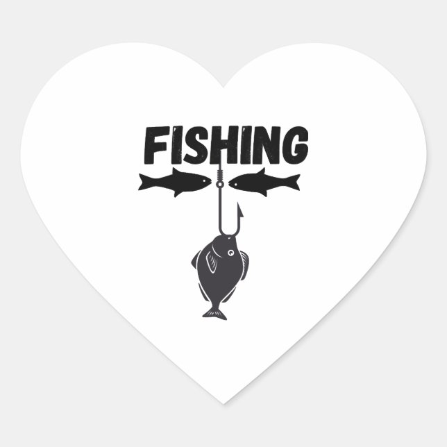 fishing tournaments heart sticker (Front)
